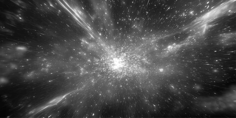 Abstract space galaxy background with stars, nebula, universe, gray night sky, cosmic cosmos illustration, astronomy, planets, deep dark space, bright starry field © RD Visuals