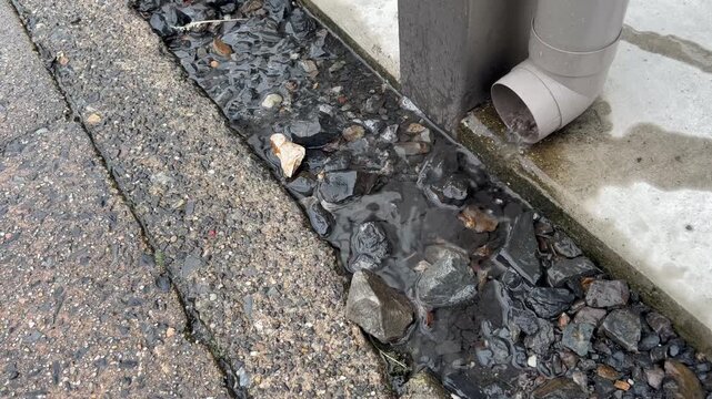 雨樋から排水される雨水