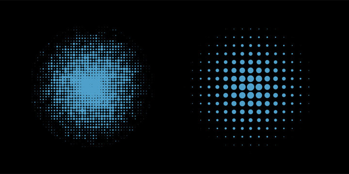 Halftone Dot Circle Patterns Black and White Abstract Retro Texture Background for Graphic Design