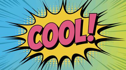 comic book explosion with the word cool vibrant pop art style illustration © Ultimate