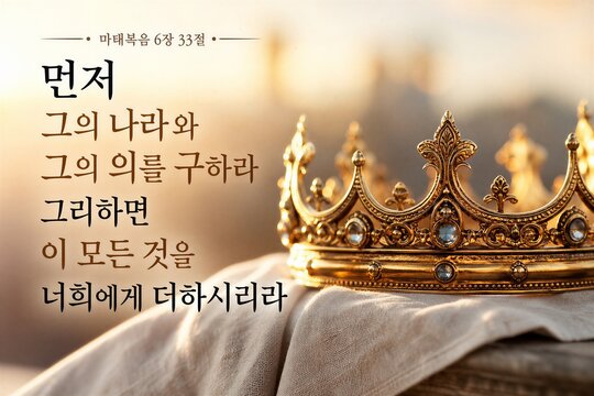 Matthew 6:33 Scripture: Seek First His Kingdom and Righteousness, Inspirational Christian Poster with Elegant Typography
