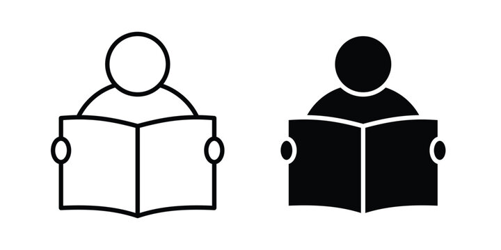 Book open reader icon. symbol pictogram. UX UI icon