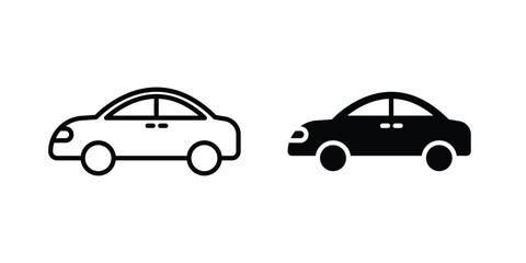 Fototapeta premium Car side view icon. symbol pictogram. UX UI icon