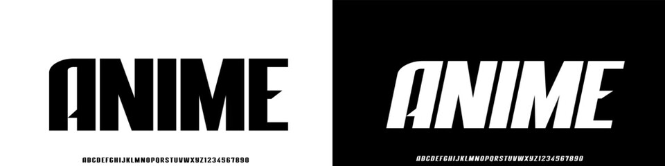 ANIME italic font. modern bold sans serif display font for urban branding minimalist logo and futuristic sport poster design © krincing 