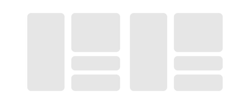 Light Gray Rounded Rectangles and Squares on Black Background