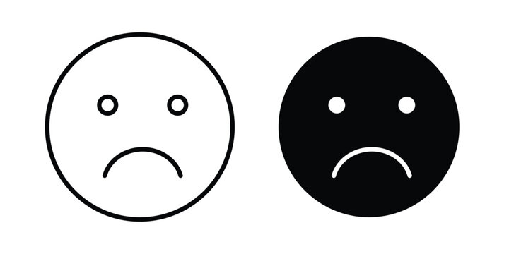 Sad icon. symbol pictogram. UX UI icon
