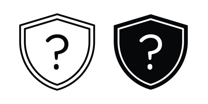 Shield interrogation icon. symbol pictogram. UX UI icon