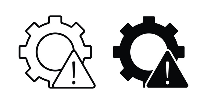 Technical warning icon. symbol pictogram. UX UI icon