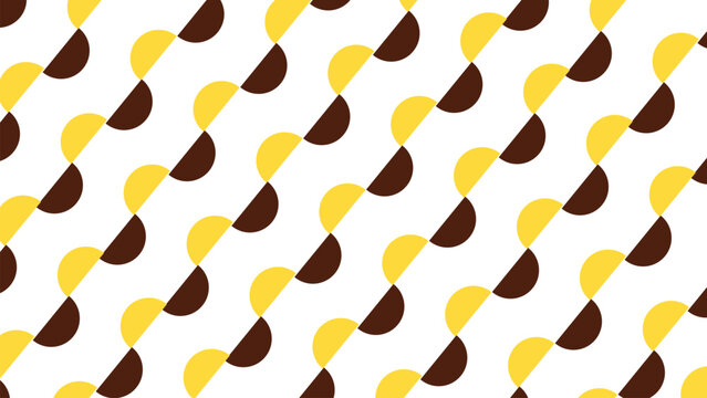   
Geometric semicircle pattern vector with alternating brown yellow diagonal design creating rhythmic symmetrical decorative background