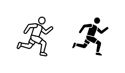 Fototapeta premium Running Man Icons, Athlete Silhouette, Sprinting Figure Vector Set