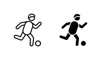 Fototapeta premium Soccer Player Icon Set, Dynamic Action Silhouette, Minimalist Football Graphics, Sports Vector Art for Digital and Print Media