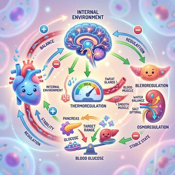 The Body's Incredible Homeostasis A Visual Guide to Thermoregulation, Osmoregulation, and Blood Glucose Balance