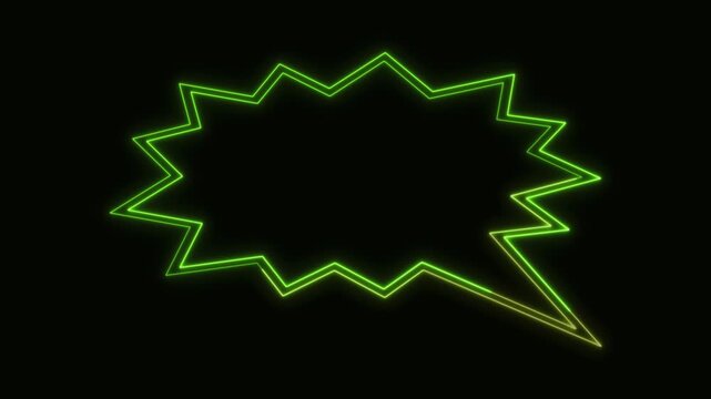 Message Box Icon Neon Seamless Loop 4K Black Background Animated Promotional Typography for Video Editing