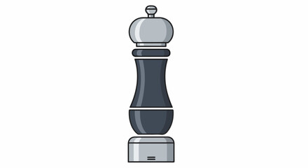 Naklejka premium A modern, dark grey and silver manual pepper grinder with a rounded top