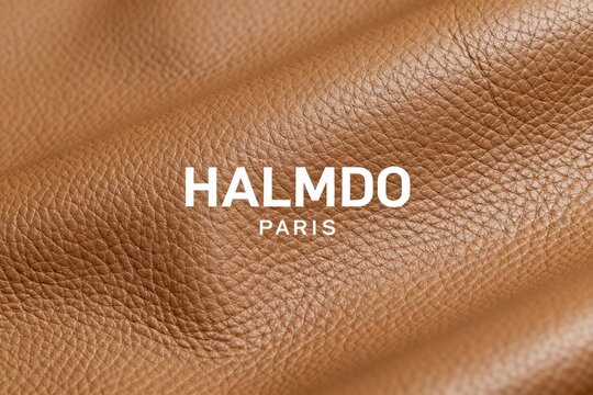 Closeup of textured brown leather