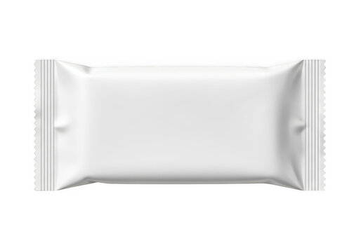 Blank white food snack bar wrapper mockup for branding and design isolated transparent png.