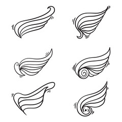 Obraz premium Collection of Hand Drawn Wings Illustrations