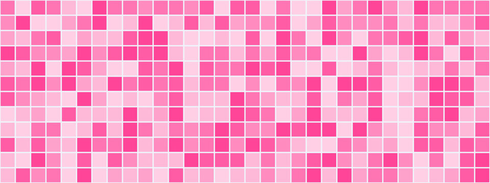 Pink bathroom background and checkered tile toilet with pool vector pattern. Grid banner mosaic and kitchen white ceramic with wall backdrop abstract. Square pink clean and texture checkered.