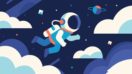 Illustration Of A Cosmic Explorer Holding A Glowing Planet Vector Design Template © Princess