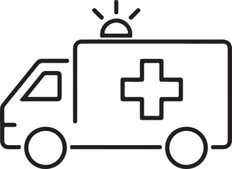 Minimal line ambulance icon vector isolated on white background. Editable stroke medical symbol. © MdNazmul