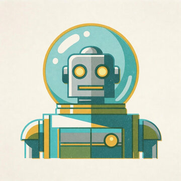 retro googie robot