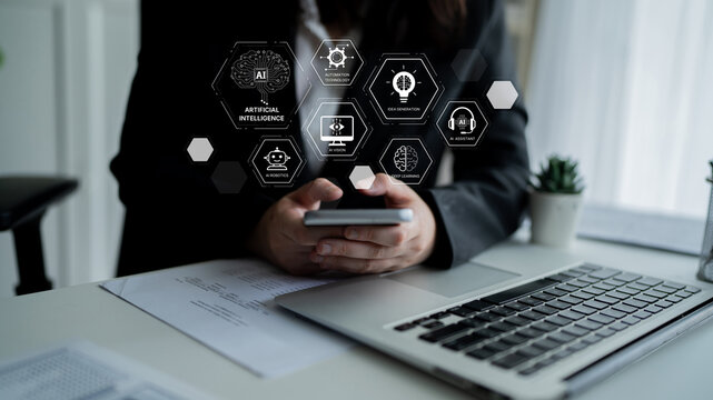 AI learning system involves deep learning, supervised machine learning, and natural language processing. AI learning diagram shows how AI advances learn in automation and data processing. Spline