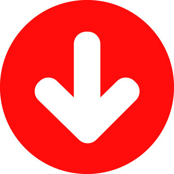 red arrow icon, red arrow button, red down arrow, decrease icon, stats icon, down arrow