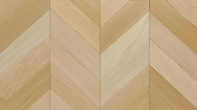 Herringbone Parquet Flooring: Close-up view of light wood herringbone parquet flooring, showcasing the classic chevron pattern and natural grain of the wood.