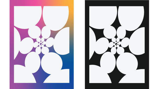 abstract geometric poster collection with optical illusion circles and modern minimal background design