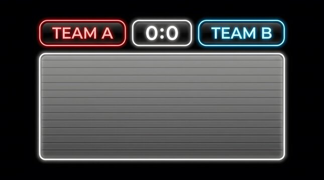 Esports scoreboard graphic with team a and team b zero to zero score