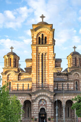 Naklejka premium The Church of Saint Mark, known as Crkva Svetog Marka, in Belgrade, Serbia. This religious landmark for the Orthodox faith is a major tourist site in the Serbian capital. Serbia.