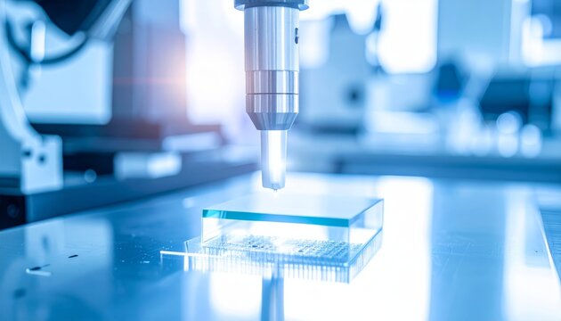 Microarray scanner analyzing gene expression data on glass slide