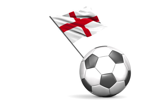 Football Flag Of England against white background