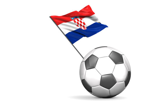 Football with flag of Croatia, 3d rendering