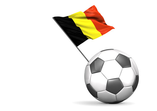 Football with flag of Belgium, 3d rendering