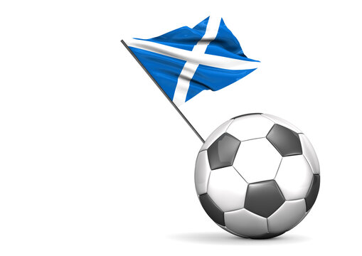 Football with flag of Scottland, 3D Rendering