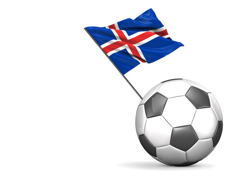 Flag of Iceland on football, Illustration