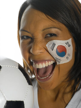 Korean female soccer fan