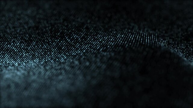 Abstract blue digital surface with glowing particle grid and flowing futuristic texture. Technology background for sci-fi visuals and motion graphics projects.