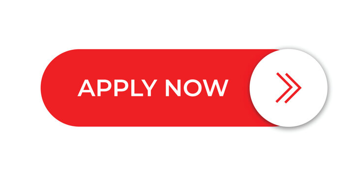 Apply Now CTA Button UI Design Red Pill Interface with Double Chevron Icon Element