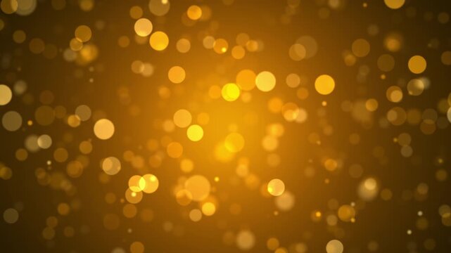 golden celebration light background loop bokeh particles
