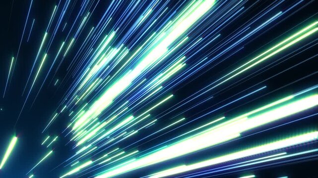 Abstract blue light streaks with glowing futuristic motion and high-speed energy effect. Dynamic digital background for sci-fi visuals and motion graphics.