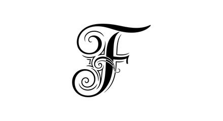 Naklejka premium Elegant black letter f design on white background for decorative purposes