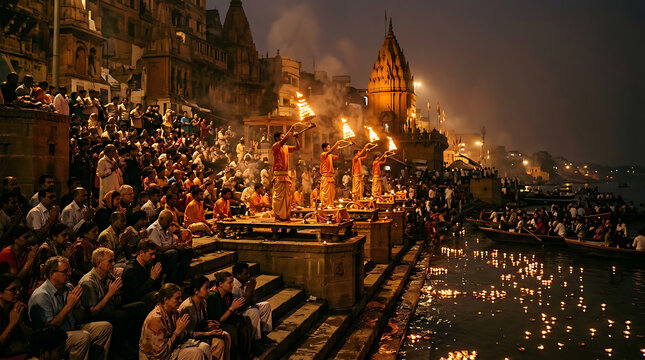 Spiritual Evening Ganga Aarti Ritual Varanasi