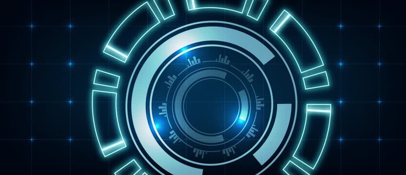 abstract Motion HUD background with blue circles