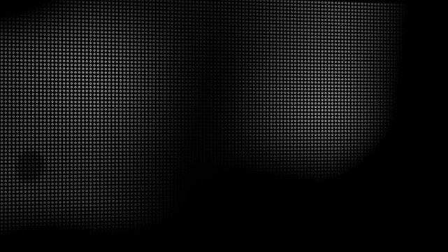 Animated abstract technology dark background random dots and grid 4K. Loop background. Led halftone and moire effect.Abstract black and white gradient halftone dotted background with a pop cartoon com