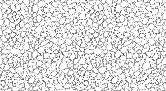 Organic pebble pattern vector, hand drawn stone texture background, abstract cell structure line art, seamless pebble mosaic wallpaper