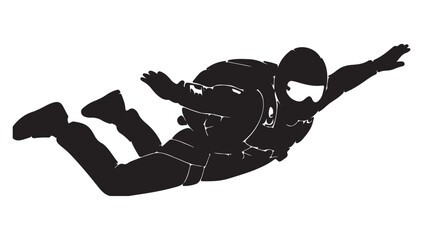 Skydiver Silhouette Vector Illustration © Madaheen
