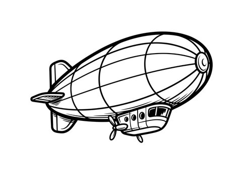 Vintage Blimp Airship Vehicle Design.