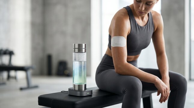 Wearable sweat sensor and smart hydration bottle in a sports recovery setting
